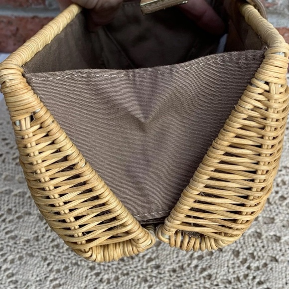 J Crew Wicker Straw Rattan Clutch Handbag - Picture 12 of 16